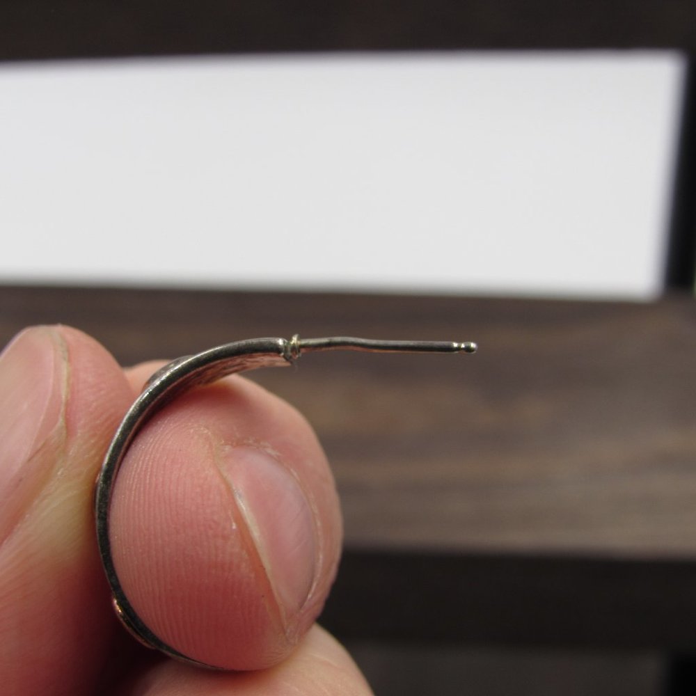 Sterling Silver Rustic Odd Dangle Earrings Vintage - image 4